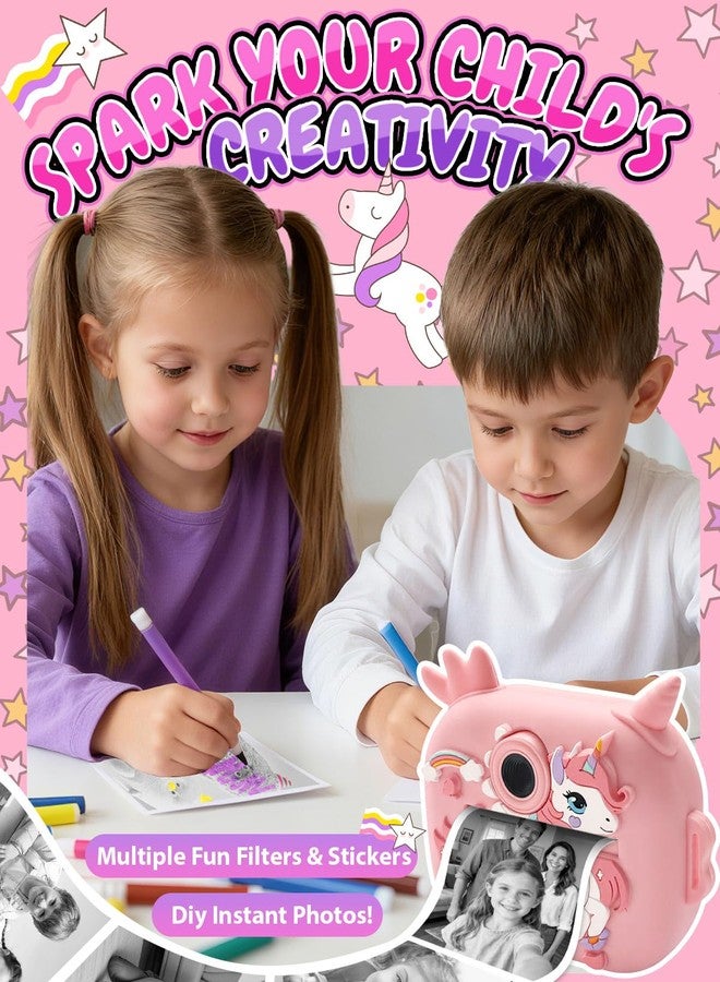Torlaist Kids Camera Instant Print, 1080P Kids Instant Cameras with Photo Printing and Fun Learning, Christmas Stuffers Birthday Gifts for Girls Age 3-12, Portable Toy for 3 4 5 6 7 8 9 10 Girls Boys, Pink - Image 4